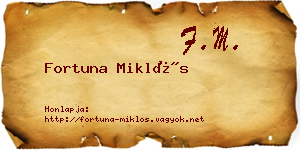 Fortuna Miklós névjegykártya