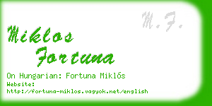 miklos fortuna business card